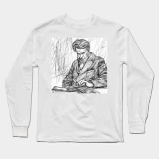 W. B. YEATS - ink portrait .2 Long Sleeve T-Shirt